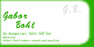 gabor bohl business card